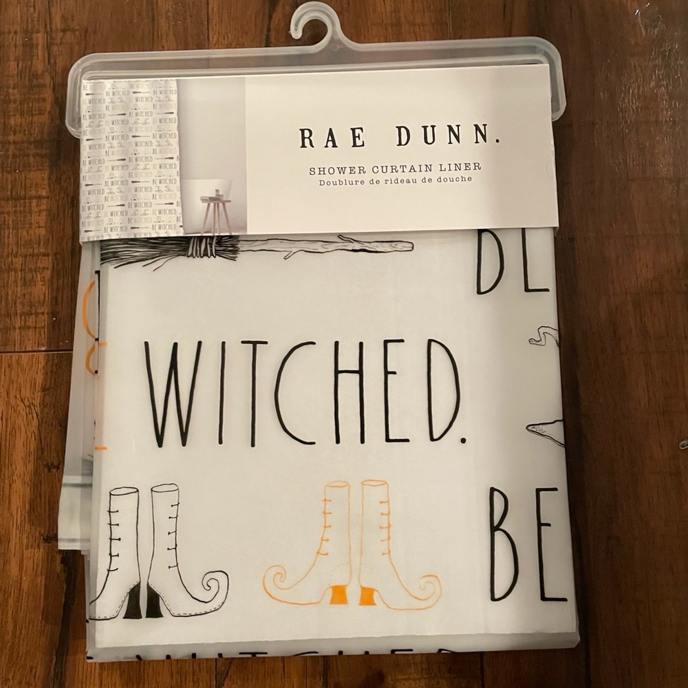Rae Dunn bewitched shower liner